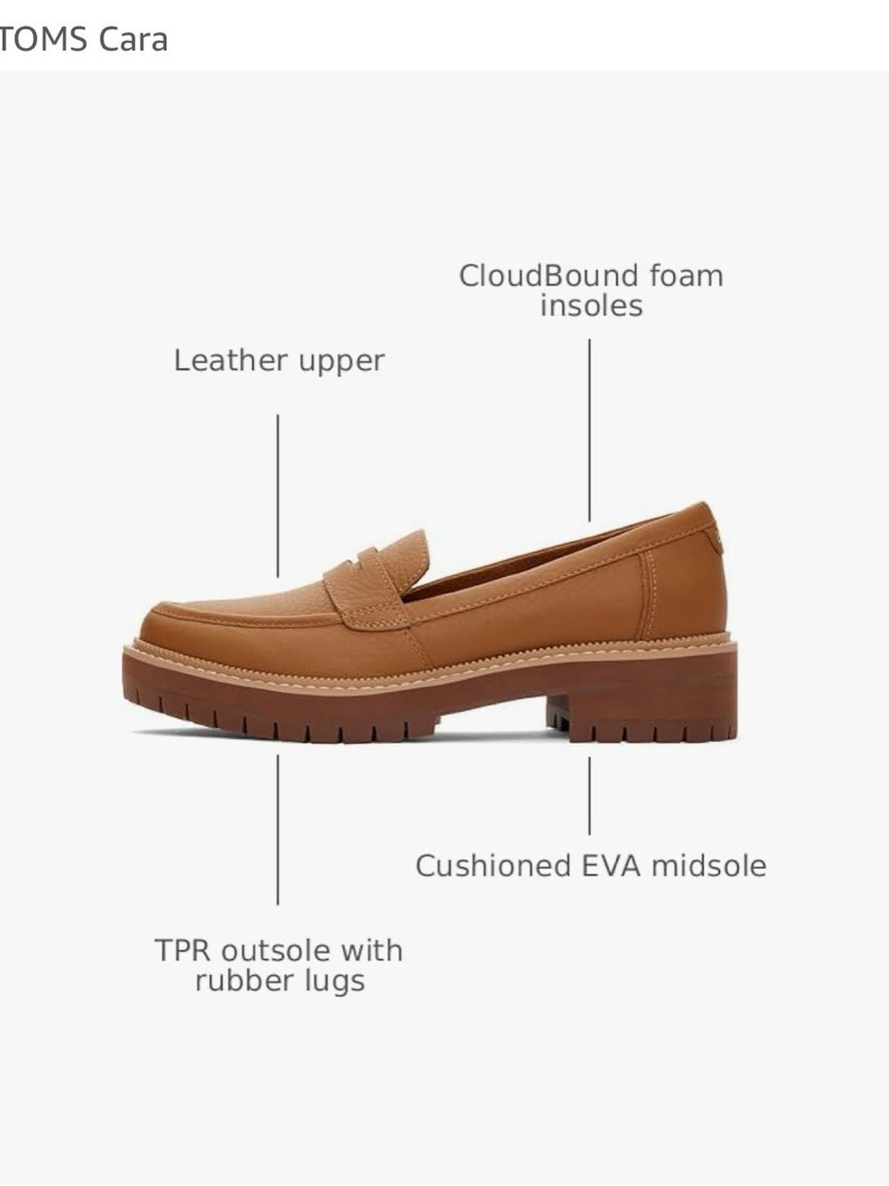 TOMS Tan Cara Loafers - Women's - Picture 2 of 10